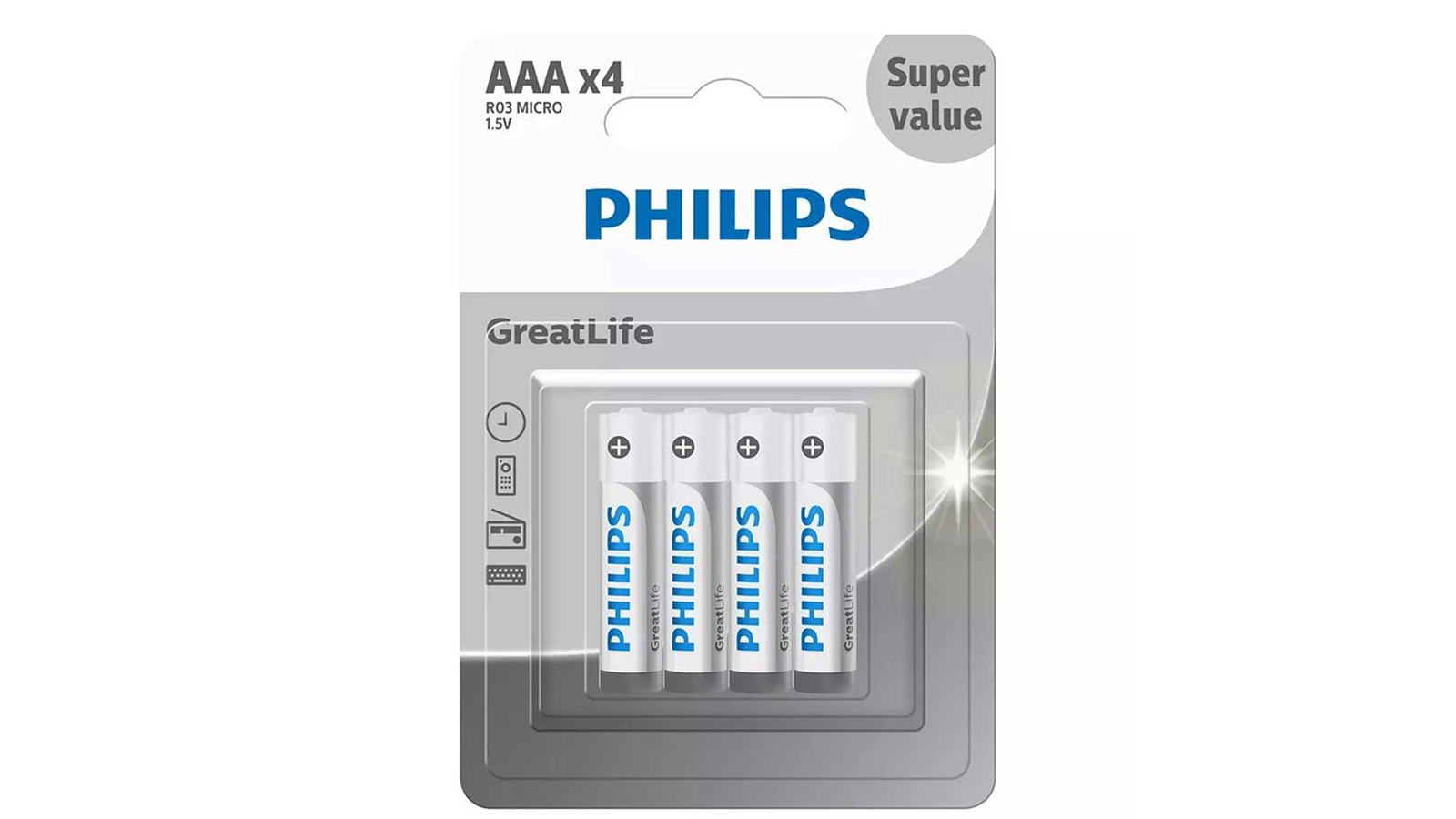 قیمت و خرید باتری نیم قلمی(AAA) فیلیپس مدل Greatlife بسته‌ 4 عددی