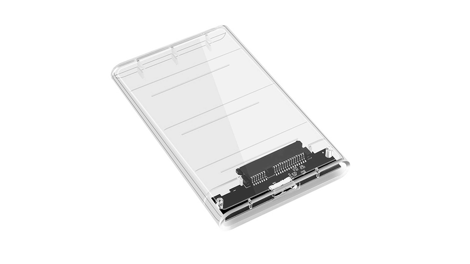 مشخصات ظاهری باکس تبدیل SATA به USB 3.0 مدل شیشه‌ای