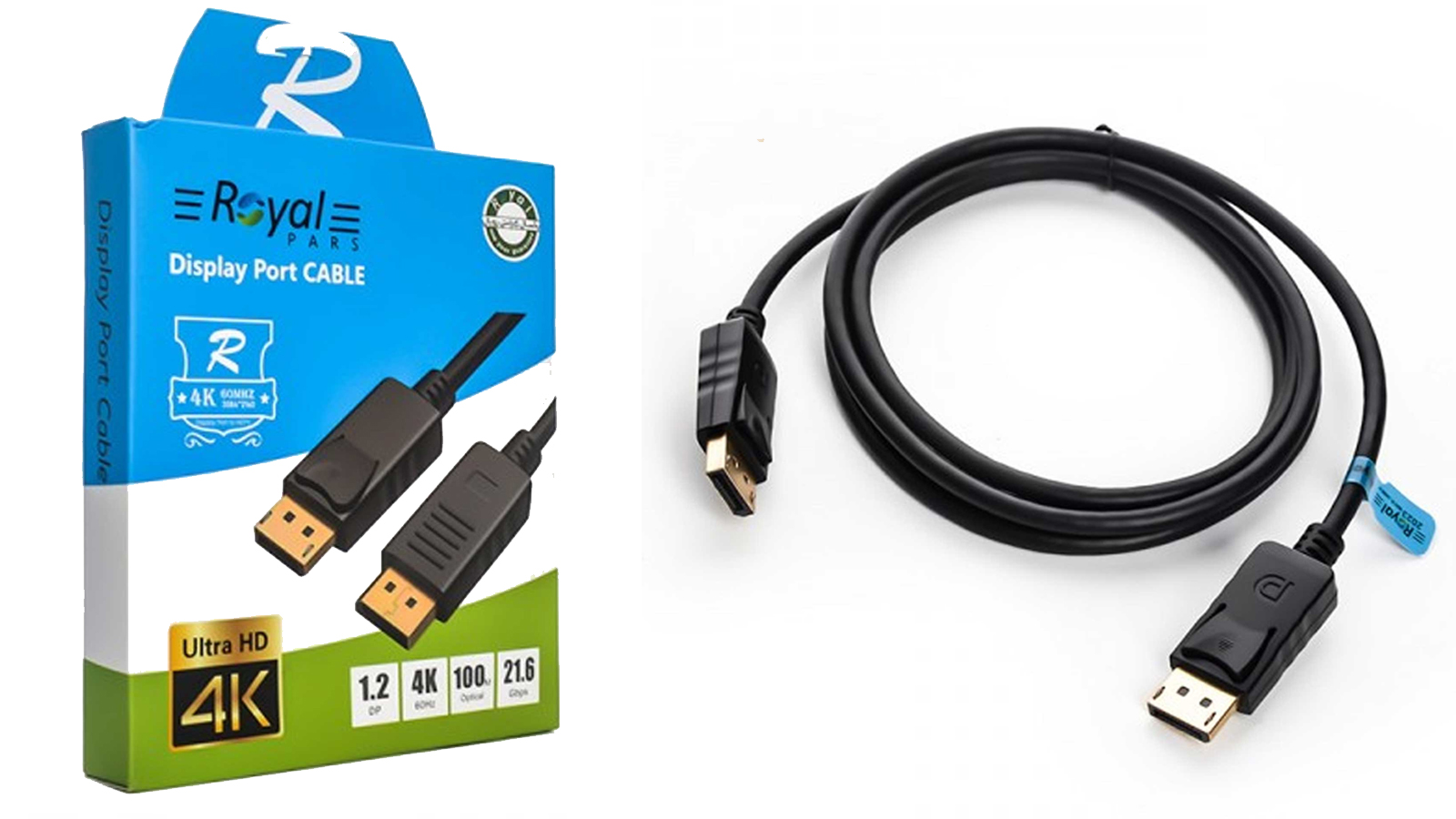 خرید و قیمت کابل افزایش طول فنری DISPLAY PORT رویال طول 1.8 متر