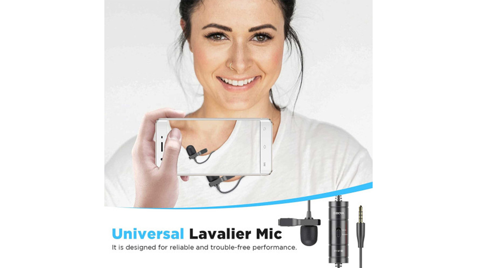 بررسی و مقایسه میکروفون یقه ای با سیم بویا مدل BY-M1S