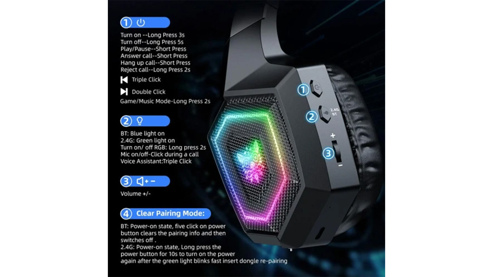 راهنمای خرید هدفون بی‌سیم گیمینگ اونیکوما GT806 RGB